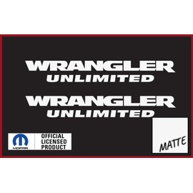 Decal Mods Fender Wrangler Unlimited Small Side Logo Graphic fits Jeep Wrangler JK (2007-2018) (Set of 2) White Matte | SJ3Y4