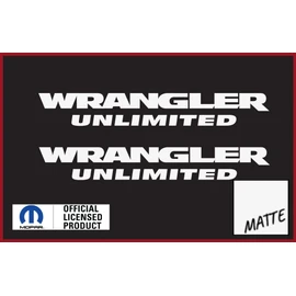 Decal Mods Fender Wrangler Unlimited Small Side Logo Graphic fits Jeep Wrangler JK (2007-2018) (Set of 2) White Matte | SJ3Y4