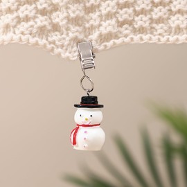 TwoFish Home Snowman Table Cover Clips Set of 4 Xmas Snowman Tablecloth Weights Clips S/4 100% Handicraft Xmas Snowman Tablecloth Clips Pack of 4
