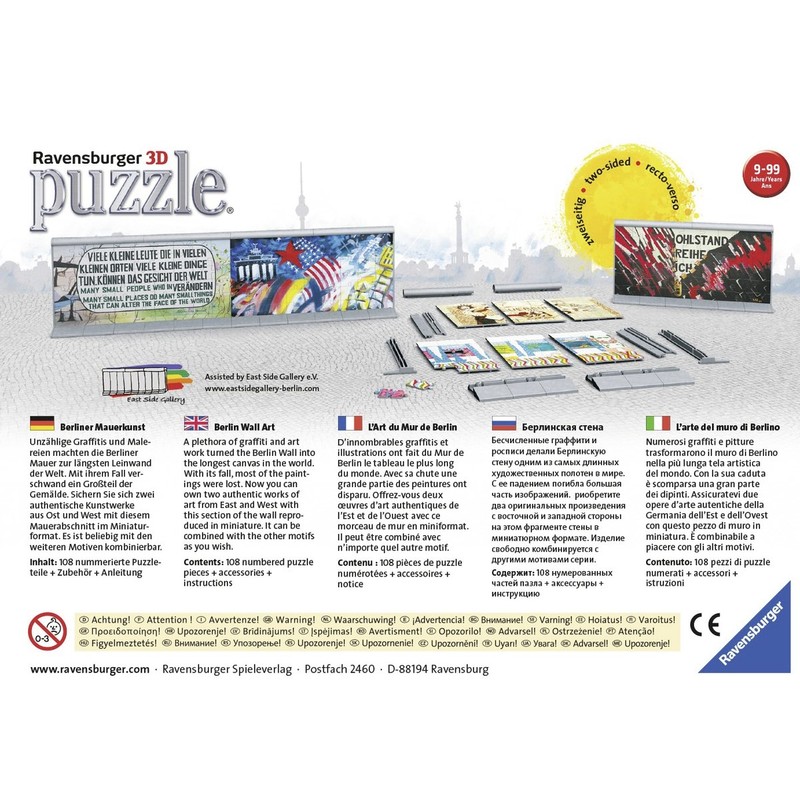 Ravensburger 12576 - Berliner Mauerkunst No.4 - 3D Puzzle Bauwerke,