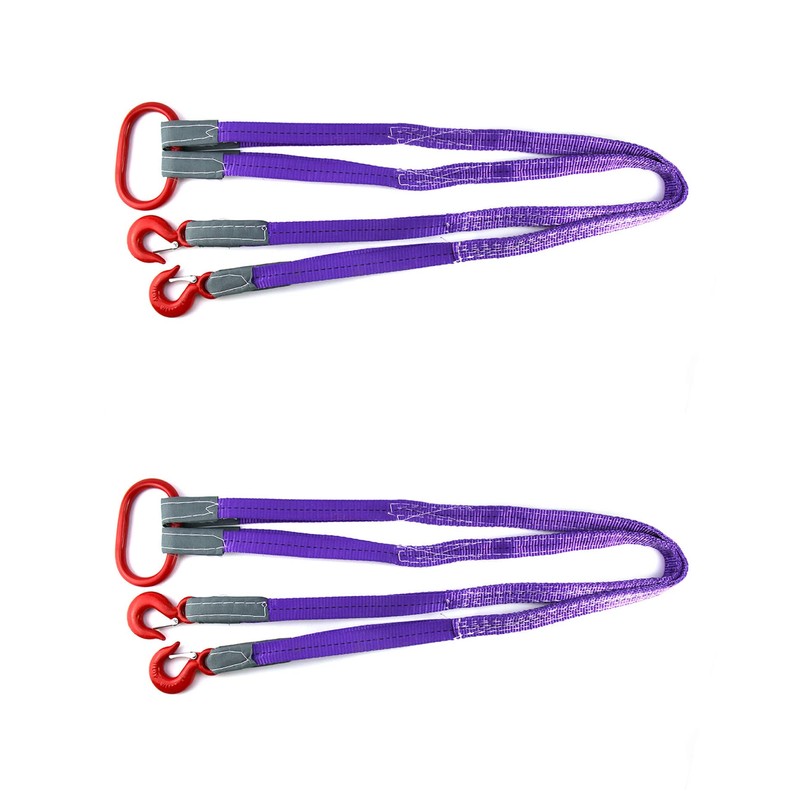 QWORK Lifting Slings Straps with Hooks - 5 Feet, 4409
