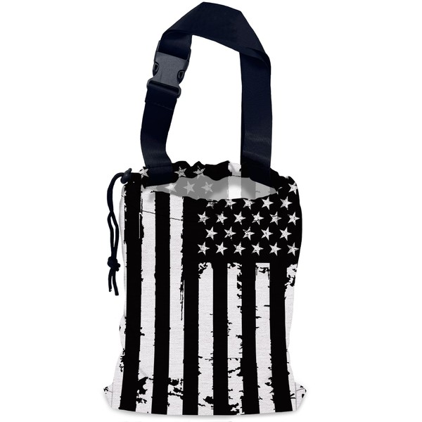 NHNXHWIA Retro American Flag Car Trash Bag,Hanging Drawstring Car Garbage