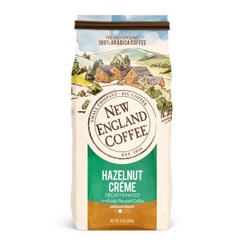New England Coffee Hazelnut Crème Decaffeinated Medium Roast Ground Coffee,