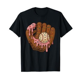 Baseball Drip for Boys Ice Cream Drip Baseball Glove T-Shirt