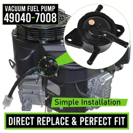 Vacuum Fuel Pump 49040-7008 with Fuel Filter Fit for Kawasaki FR691V FR541V FR600V FR651V #49040-7008 49040-0770 Lawn Mower Small