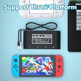 Gamecube Controller Adapter for Switch Gamecube Adapter Wii U and PC, Super Smash Bros Choice Support Four Gamecube Controller and 70IN Long Cable