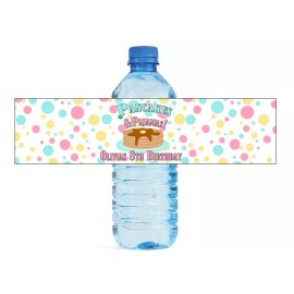 My Wonderful Labels Pancakes and Pajamas theme water bottle labels Birthday party sleepover favors
