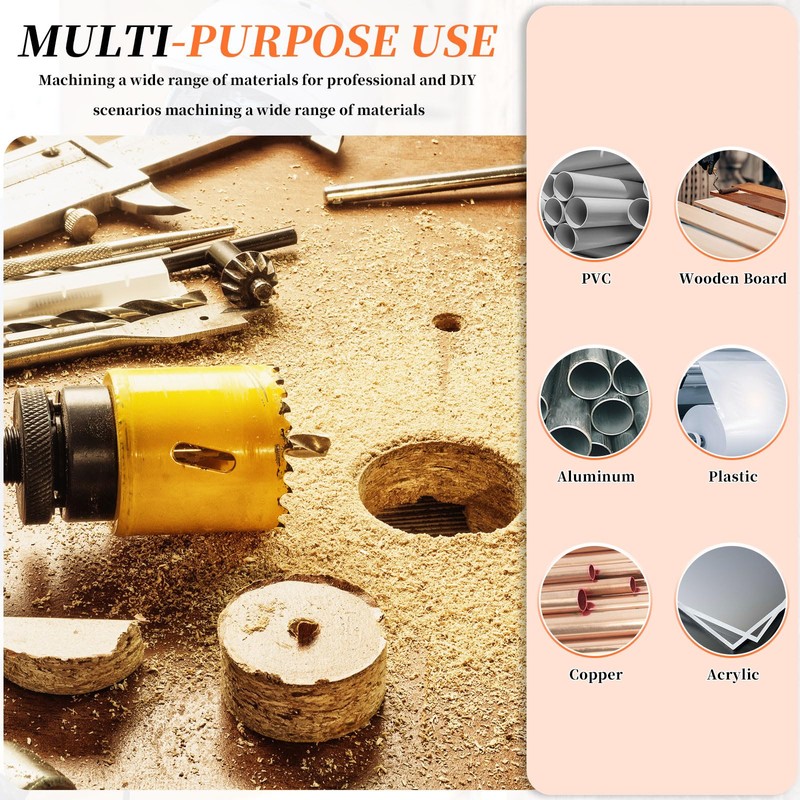 METALLIXITY Hole Saw Kit 48mm (1-57/64"), 4241 High Speed Steel
