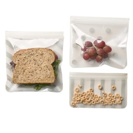J.L. Childress See 'N Save 3 Piece Reusable Food and Snack Bag, Grey