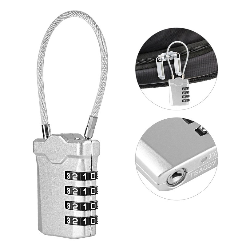 TSA Accepted Resettable 4 Digit Lock Travel Luggage Suitcase Code