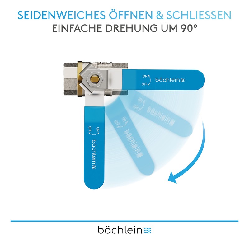 Bächlein Universal Ball Valve - Brass Ball Valve with Lever