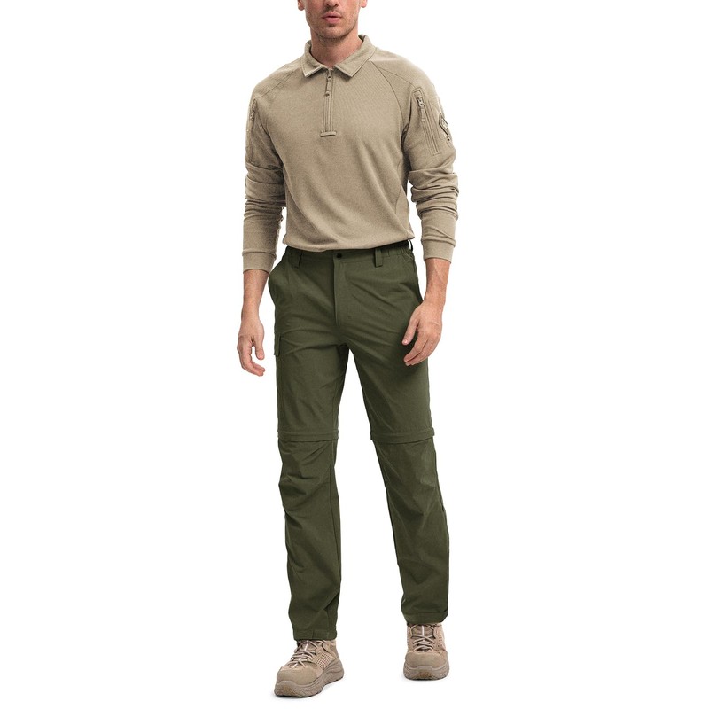 Moosehill Men's-Hiking-Pants Convertible Quick-Dry Water-Resistant Lightweight Zip-Off Outdoor for Hunting,