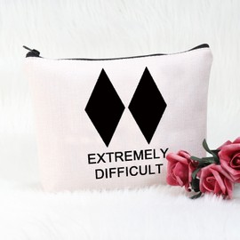 POFULL Funny Skiing Gift Extremely Difficult Double Black Diamond Cosmetic Bag Snowboarder Gifts (Extremely Difficult Cosmetic Bag)