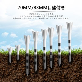 T-911 Golf Tees Plastic Short and Long Tee Combination, Graduated, 1.5 inches (38 mm), 2.8 inches (70 mm), 3.3 inches (83 mm), 60 Pieces, Large Capacity Pack, Stylish, Durable, Anti-Break, Golf Equipment, For Practice and Play (White, 1.5 inches (38 mm) 