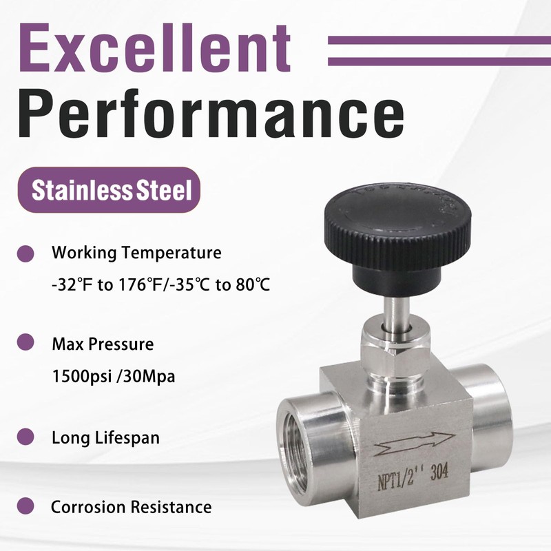 Napredak Stainless Steel 304 NPT1/4 Male Needle Valve for Flow