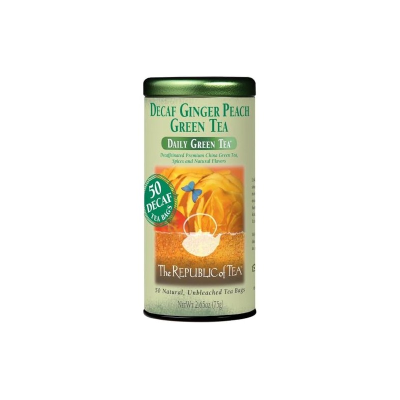 The Republic of Tea - Decaf Ginger Peach Green Tea,