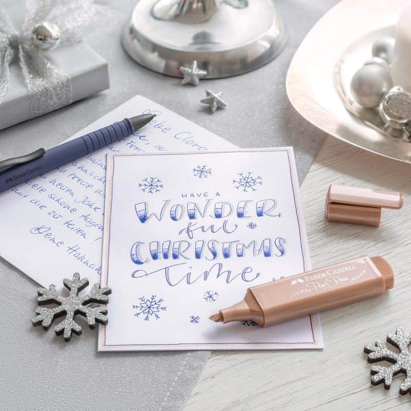 Faber-Castell 254674 Metallic Highlighter Pens with Precision Chisel Tip, Bright