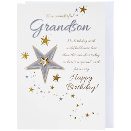 Piccadilly Greetings Traditional Birthday Card Grandson ,Green, 9 x 6 inches