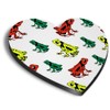 1 x Heart MDF Magnets - Tropical Frog Pattern Poison