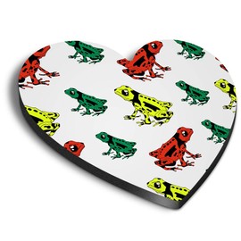 1 x Heart MDF Magnets - Tropical Frog Pattern Poison Dart Frogs 46378