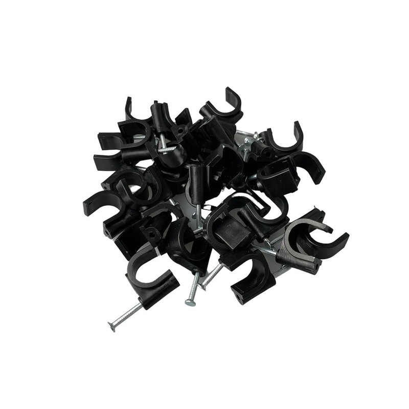 180 Pcs 14mm Type K Round Cable Clips Black