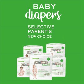 Luunies Natural Ultra Absorbent Premium Diapers, Size 4, 280 Count, Hypoallergenic, Chlorine-Free, Plant-Based Materials, Up to 12 Hours Protection