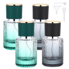 Segbeauty 1oz Atomizer Sprayer for Perfume, 2pcs Black Glass Travel Size Perfume Refill Bottle, 2pcs Green 30ml Travel Cologne Sprayer, Cologne Atomizer Spray Bottles with Dispenser Transfer Tool Set