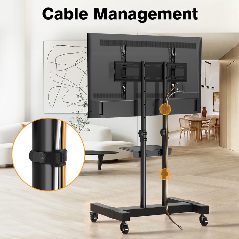 TAVR Furniture Mobile TV Stand Rolling TV Cart Floor Stand