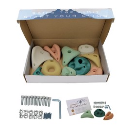 Everett & Avery Co. Premium Rock Climbing Holds - Rock Climbing Wall for Kids Inside - Rock Wall Climbing Holds Kids - Indoor Rock Climbing Wall for Kids (Earth Tones)