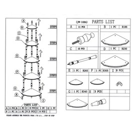 Frenchi Furniture Frenchi Home Furnishing 5-Tier Corner Stand