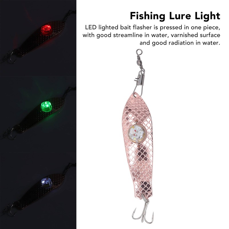 5PCS LED Fishing Lure Light Rustproof Stainless Steel LED Lighted