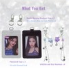2 Pcs Cute Photocard Holder Keychain with Blue and Purple