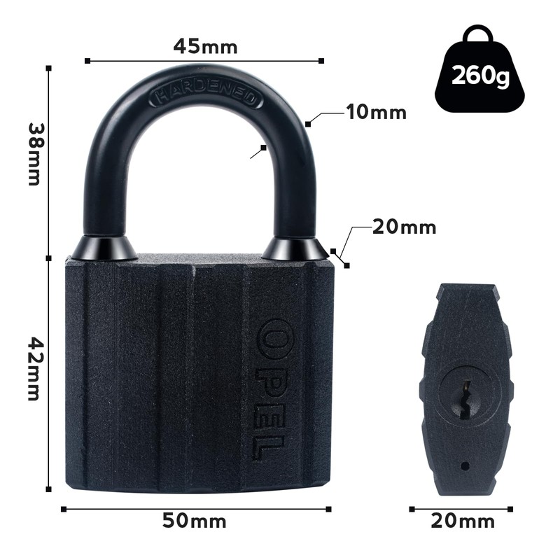 Padlock with Key, Weatherproof Lock Padlocks for Sheds, Containers, Warehouses,