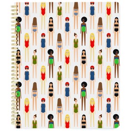 Graphique Girlies Large Spiral Notebook - Chic Girlies Design, Center Page with Fun Message, 160 Ruled Pages, 9” x 11” – Great for Taking Notes, List Making and More