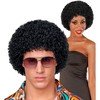 Black 70S Disco Wig 70S Fancy Dress Costume Accessory Retro