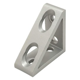 8020, 4136, 10 Series, 4 Hole Aluminum Inside Corner Gusset L Bracket for 80/20 Extruded Aluminum Extrusion Heavy Duty Angle Bracket (Clear Anodize, 1)