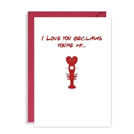 You're My Lobster! Funny Anniversary Card - Birthday Card for Him - Wedding Anniversary card for her - Funny Card for Husband - Friends Card for Wife - A5
