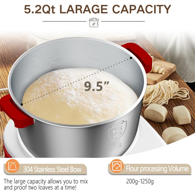AIZIYO DoughChief, 5.3QT Dough Mixer, Dough Maker with Ferment Function,