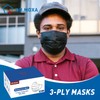 100 Pack Medical Grade Black Disposable Face Masks-Protective 3 Ply