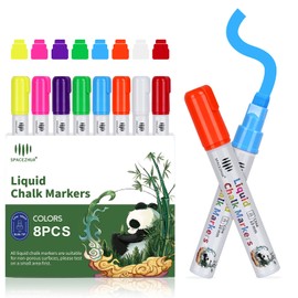 Window Chalk Markers Erasable, 8 Neon Colors Jumbo Chalk Pens Car Window Washable, Liquid Chalk Marker with 10mm Thick Tips for Chalkboard, Glass, Mirror, Poster, Bistro, Auto, Windows of DIY