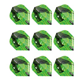 RED DRAGON Snakebite Ionic Snake Head Green Dart Flights - 3 Sets Per Pack (9 Dart Flights in Total)