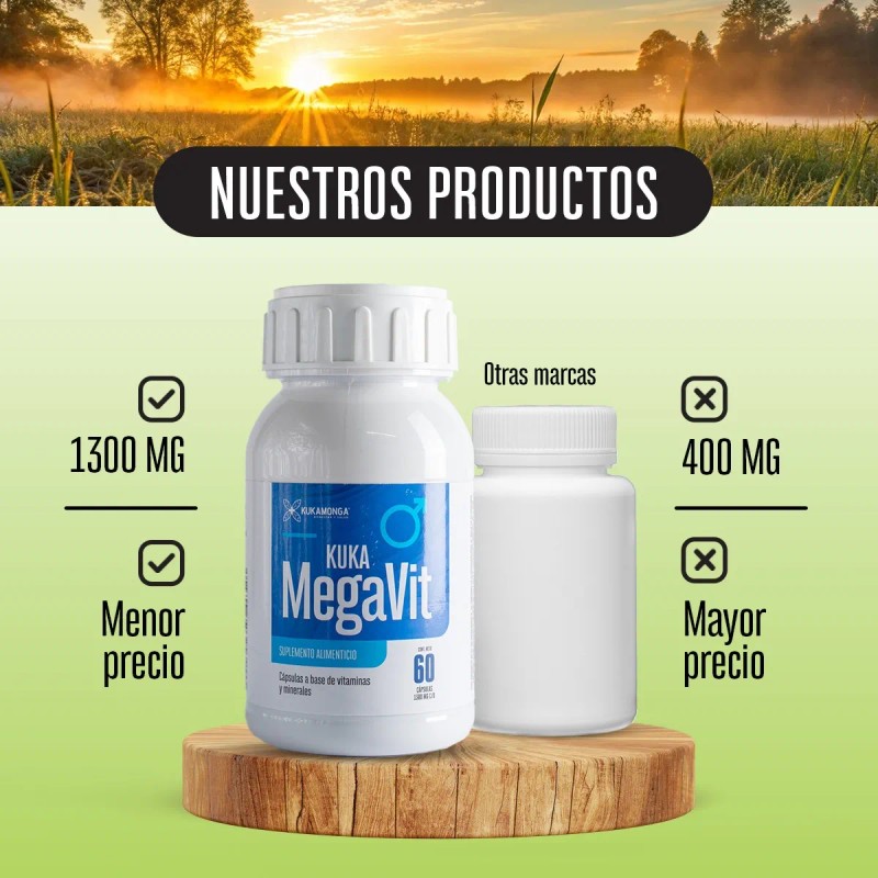 Vitaminas Y Minerales Para Hombre, Mega Vit - 60 Cápsulas
