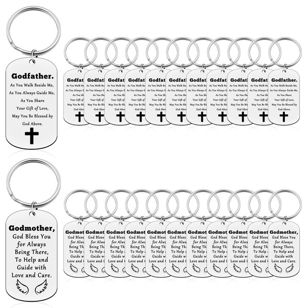12PCS Thank You Keyring Gift for Godparent Inspirational Religious Gift