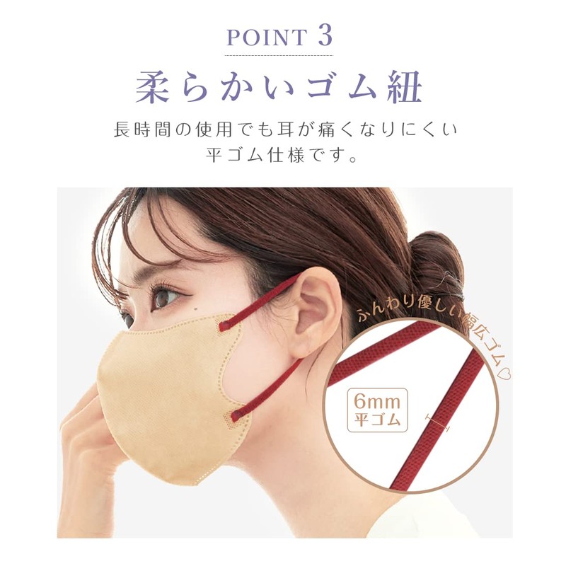 [ＣＩＣＩＢＥＬＬＡ] 公式店 20枚＼冷感マスク追加／バイカラーマスク 3Dマスク 立体マスク 不織布 血色マスク カラー くちばし 使い捨て