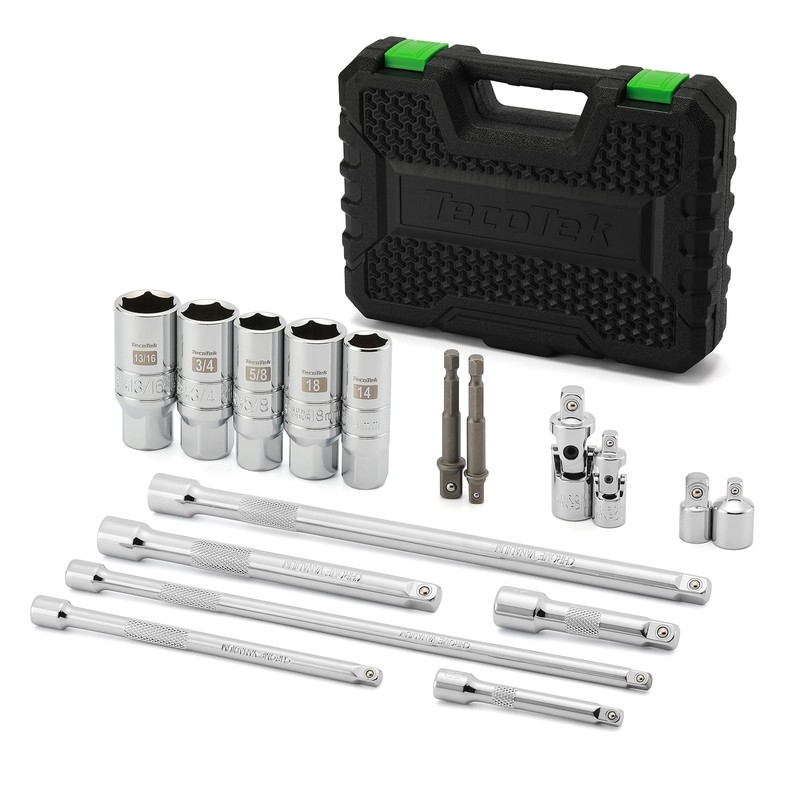 TecoTek 17-Pieces Drive Tool Accessory Set, Spark Plug Socket Set,