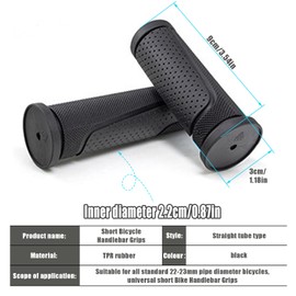 Bike Handlebar Grips Short Mini Bicycle Handlebar Grips 90mm Length Rubber Bicycle Handle Grips Black US114