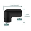 JASYA 90 Degree Elbow Shower Head Adapter Black All Metal