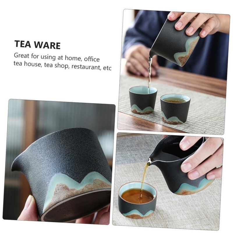 GRIRIW Japanese Style Black Pottery Tea Set Tea Pitcher Patterns