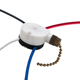 Zing Ear ZE-208S 3 Speed 4 Wire Fan Switch - Pull Chain Speed Control Switch for Ceiling Fans, Wall Lamps, Cabinet Light - Bronze 1PCS