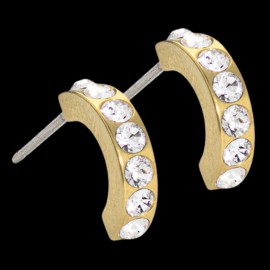 Blomdahl Gold Medical Titanium Ear Ring Pendant Brilliance Curved Crystal 10mm